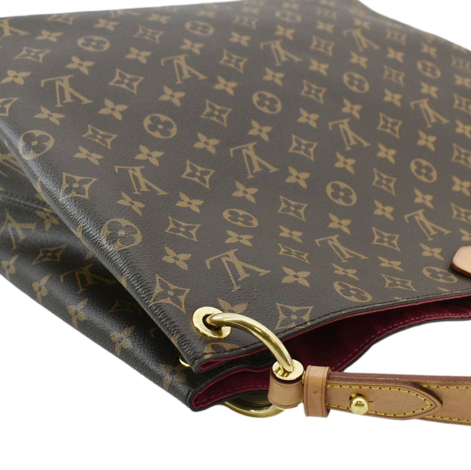 LOUIS VUITTON Graceful MM Monogram Canvas Hobo Shoulder Bag Brown