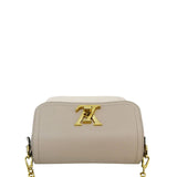 LOUIS VUITTON Lockme Tender Grained Calfskin Leather Shoulder Bag Greige