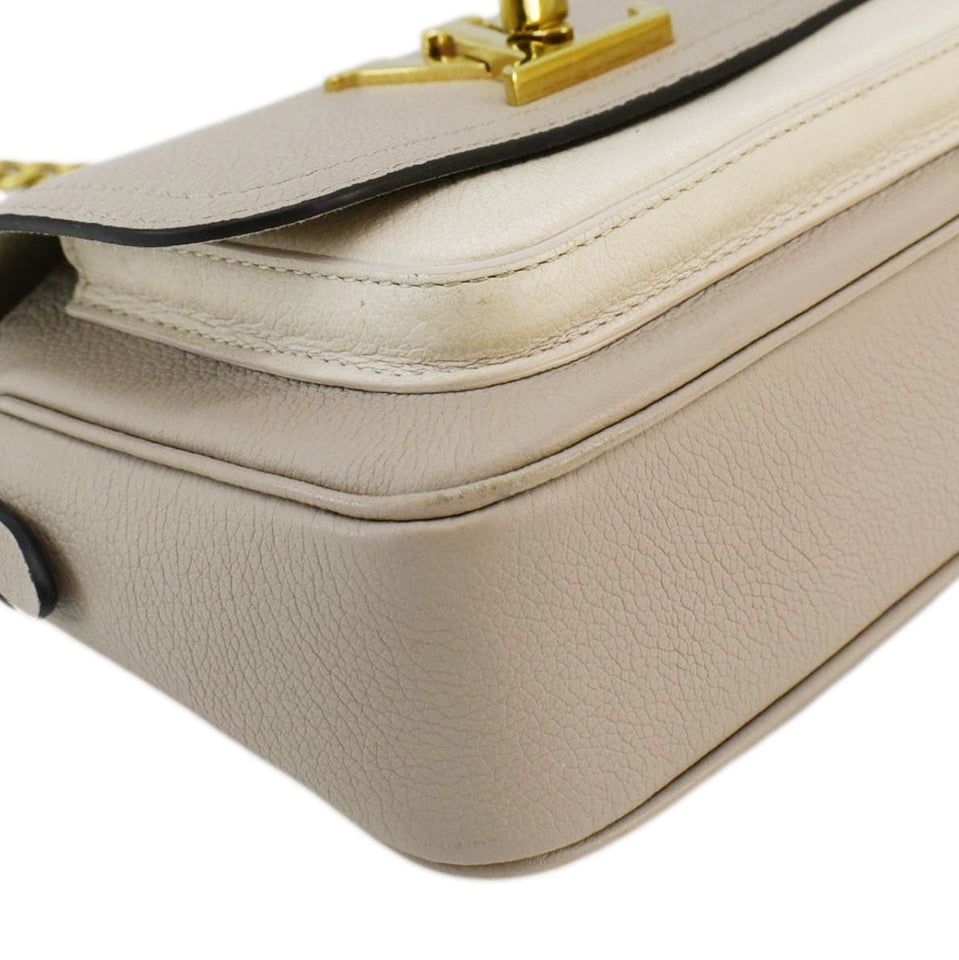 LOUIS VUITTON Lockme Tender Grained Calfskin Leather Shoulder Bag Greige