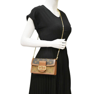 LOUIS VUITTON Dauphine Monogram Reverse Canvas Shoulder Bag Brown