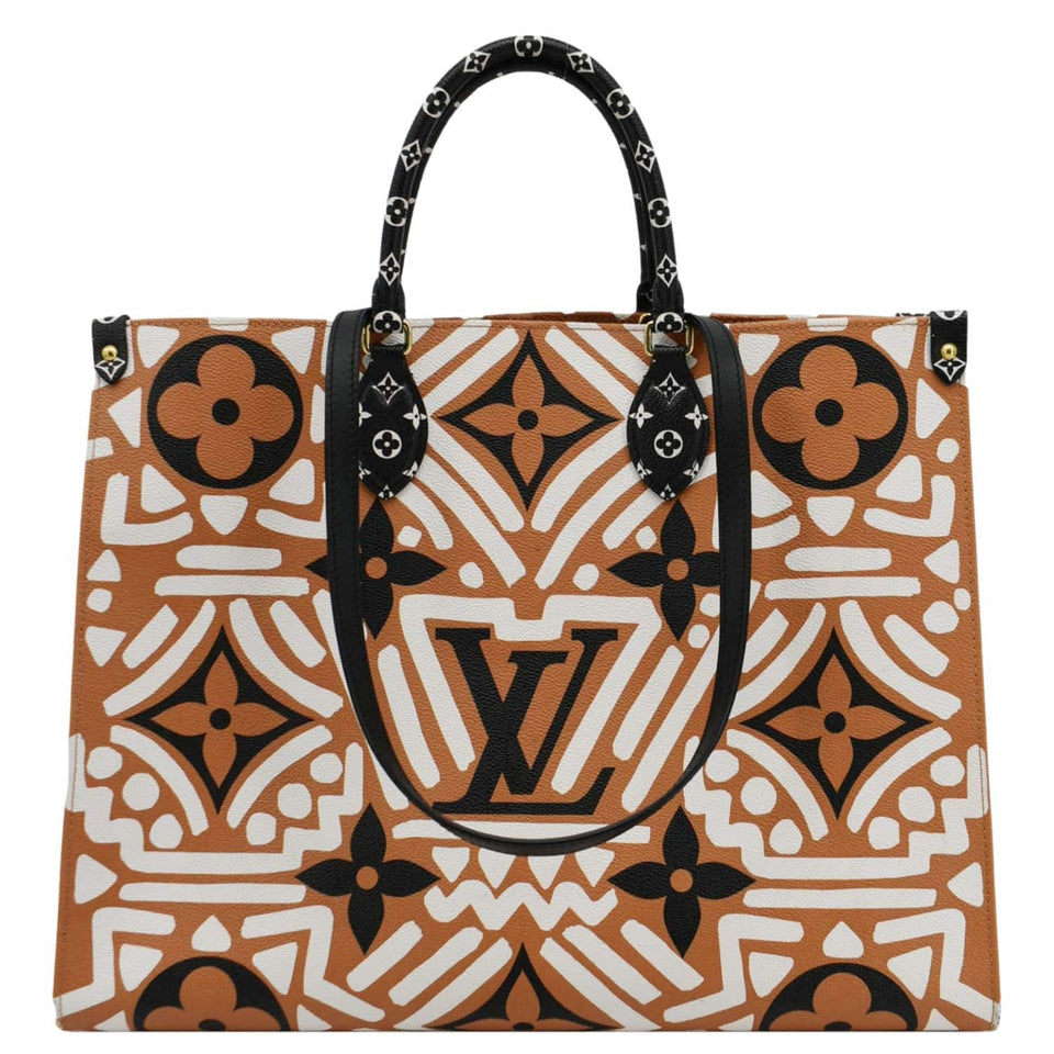LOUIS VUITTON Onthego GM Crafty Monogram Giant Canvas Shoulder Bag Orange