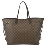 LOUIS VUITTON Neverfull GM Damier Ebene Tote Shoulder Bag Brown