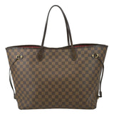 LOUIS VUITTON Neverfull GM Damier Ebene Tote Shoulder Bag Brown