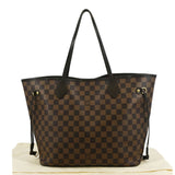 LOUIS VUITTON Neverfull MM Damier Ebene Shoulder Bag Brown