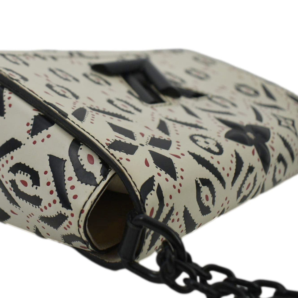 LOUIS VUITTON LV Twist Graphic MM Leather Shoulder Bag Black