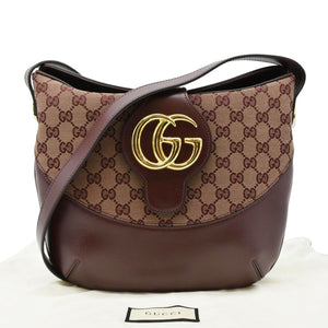 GUCCI Arli Medium Canvas Crossbody Bag Brown 568857