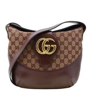 GUCCI Arli Medium Canvas Crossbody Bag Brown 568857