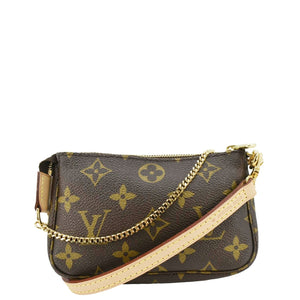 LOUIS VUITTON V Pochette Accessories  Monogram Canvas Pouch Brown