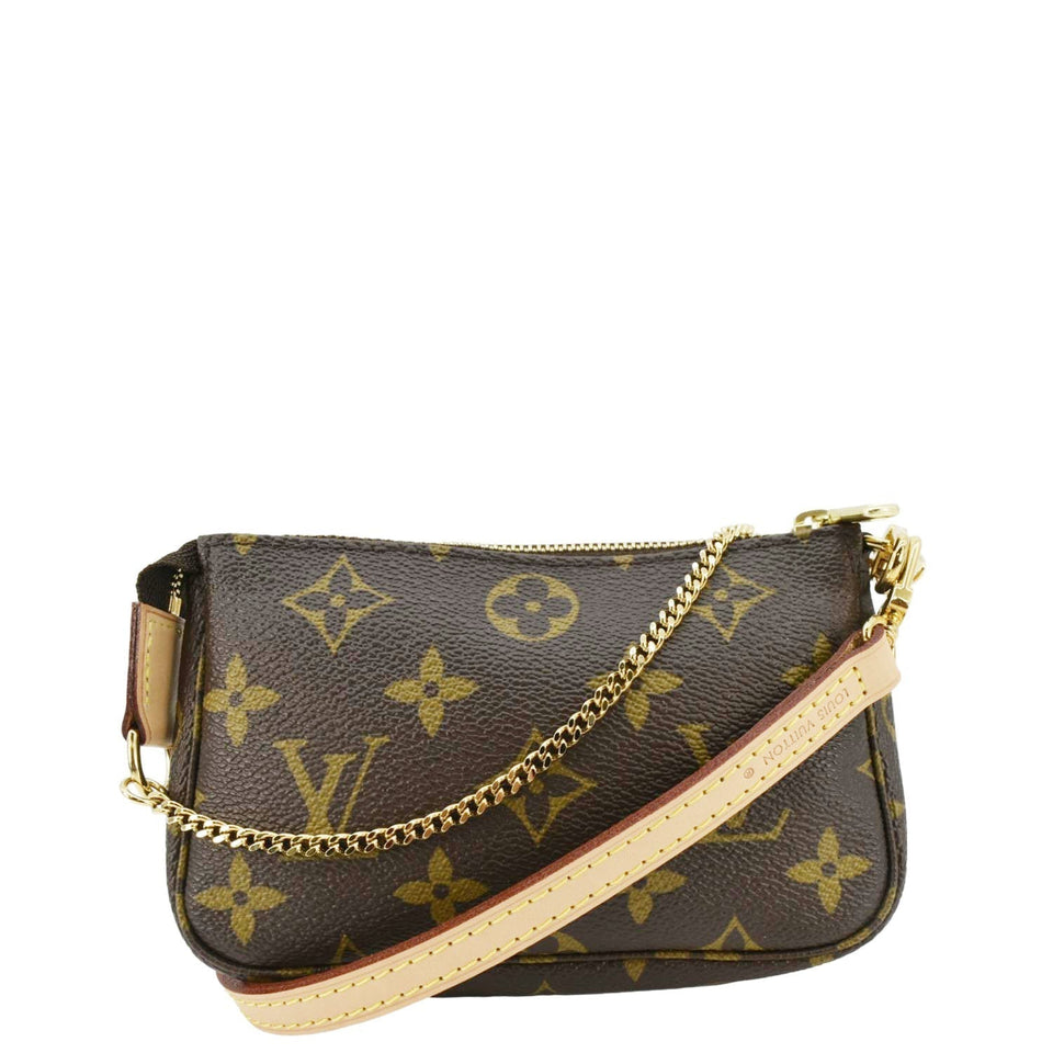 LOUIS VUITTON V Pochette Accessories  Monogram Canvas Pouch Brown
