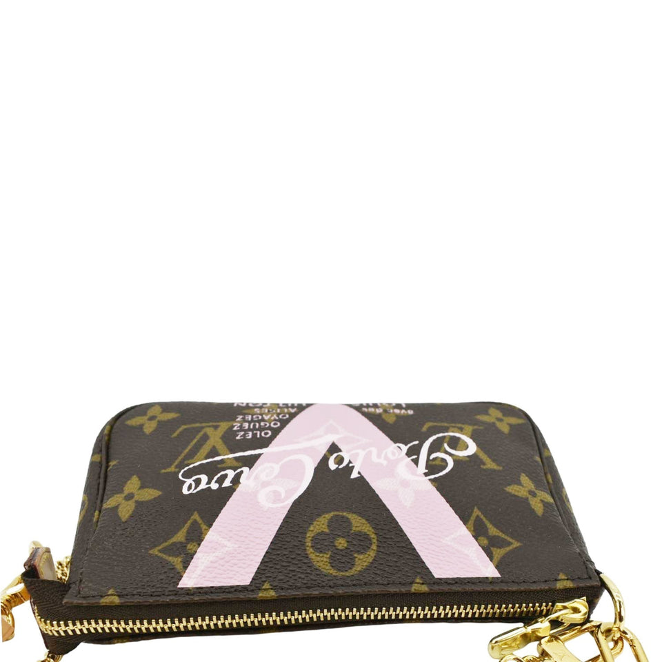 LOUIS VUITTON V Pochette Accessories  Monogram Canvas Pouch Brown