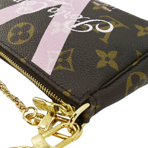 LOUIS VUITTON V Pochette Accessories  Monogram Canvas Pouch Brown