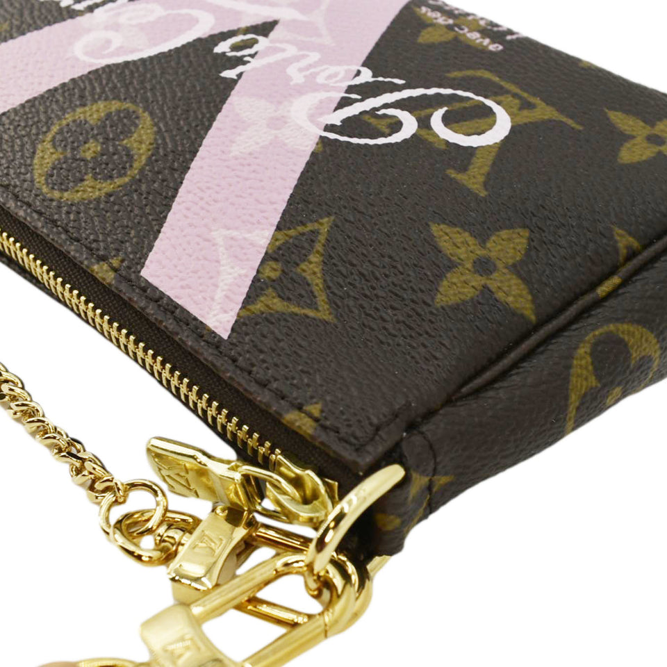LOUIS VUITTON V Pochette Accessories  Monogram Canvas Pouch Brown
