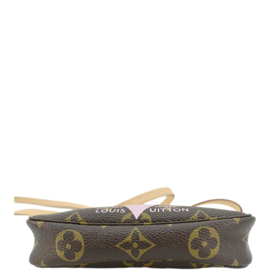 LOUIS VUITTON V Pochette Accessories  Monogram Canvas Pouch Brown