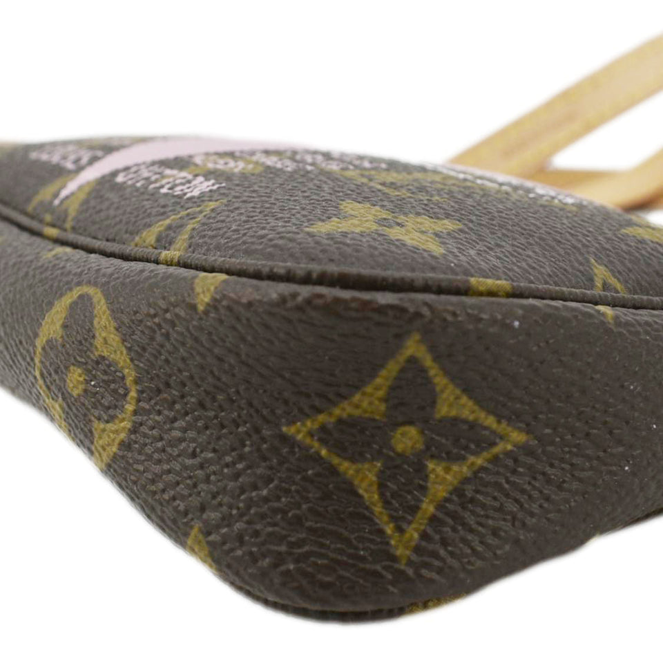 LOUIS VUITTON V Pochette Accessories  Monogram Canvas Pouch Brown