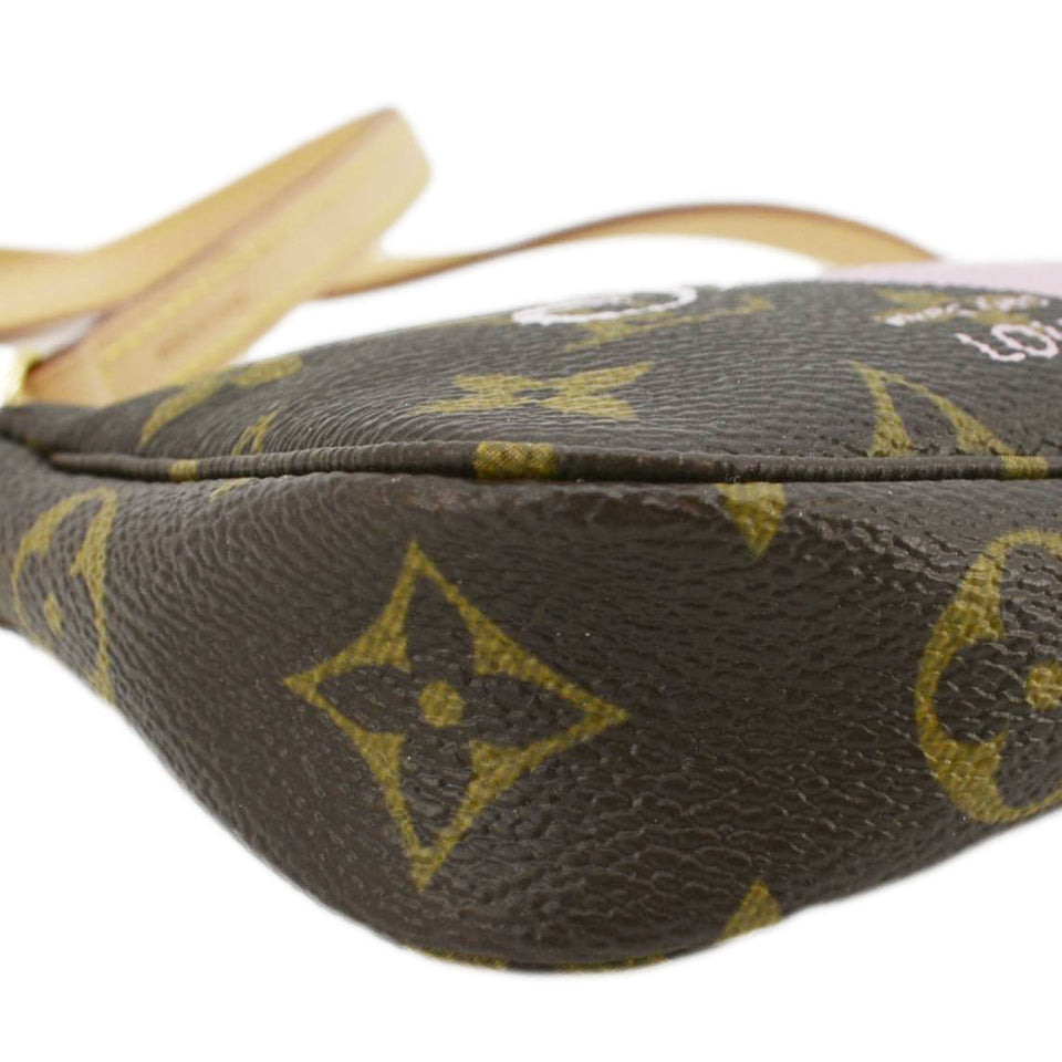 LOUIS VUITTON V Pochette Accessories  Monogram Canvas Pouch Brown