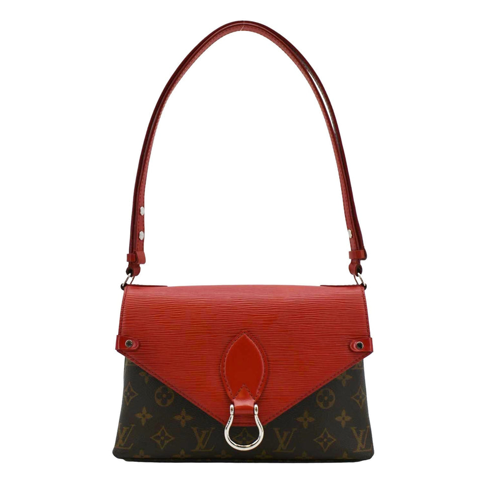 LOUIS VUITTON Saint Michel Monogram Epi Shoulder Bag Coquelicot