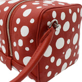 LOUIS VUITTON x YAYOI Kusama Square Overseas Monogram Leather Shoulder Bag Red