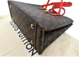 LOUIS VUITTON Flower Monogram Canvas Tote Shoulder Bag Cerise