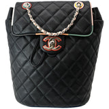 CHANEL Small Urban Spirit Quilted Lambskin Backpack Bag Black