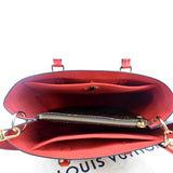 LOUIS VUITTON Flower Monogram Canvas Tote Shoulder Bag Cerise