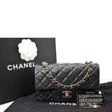 CHANEL Classic Flap Small Leather Shoulder Bag Black