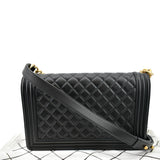 CHANEL Medium Boy Flap Calf Leather Shoulder Bag Black