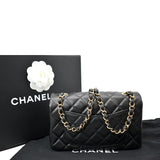 CHANEL Classic Flap Small Leather Shoulder Bag Black