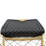 CHANEL Medium Boy Flap Calf Leather Shoulder Bag Black