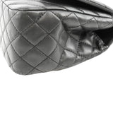 CHANEL Surpique Chevron Medium Lambskin Leather Flap Crossbody Bag Black