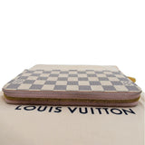 LOUIS VUITTON Zip Around Damier Azur Wallet White