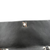 CHANEL Surpique Chevron Medium Lambskin Leather Flap Crossbody Bag Black