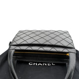 CHANEL Small Vintage Lambskin Leather Handbag Black