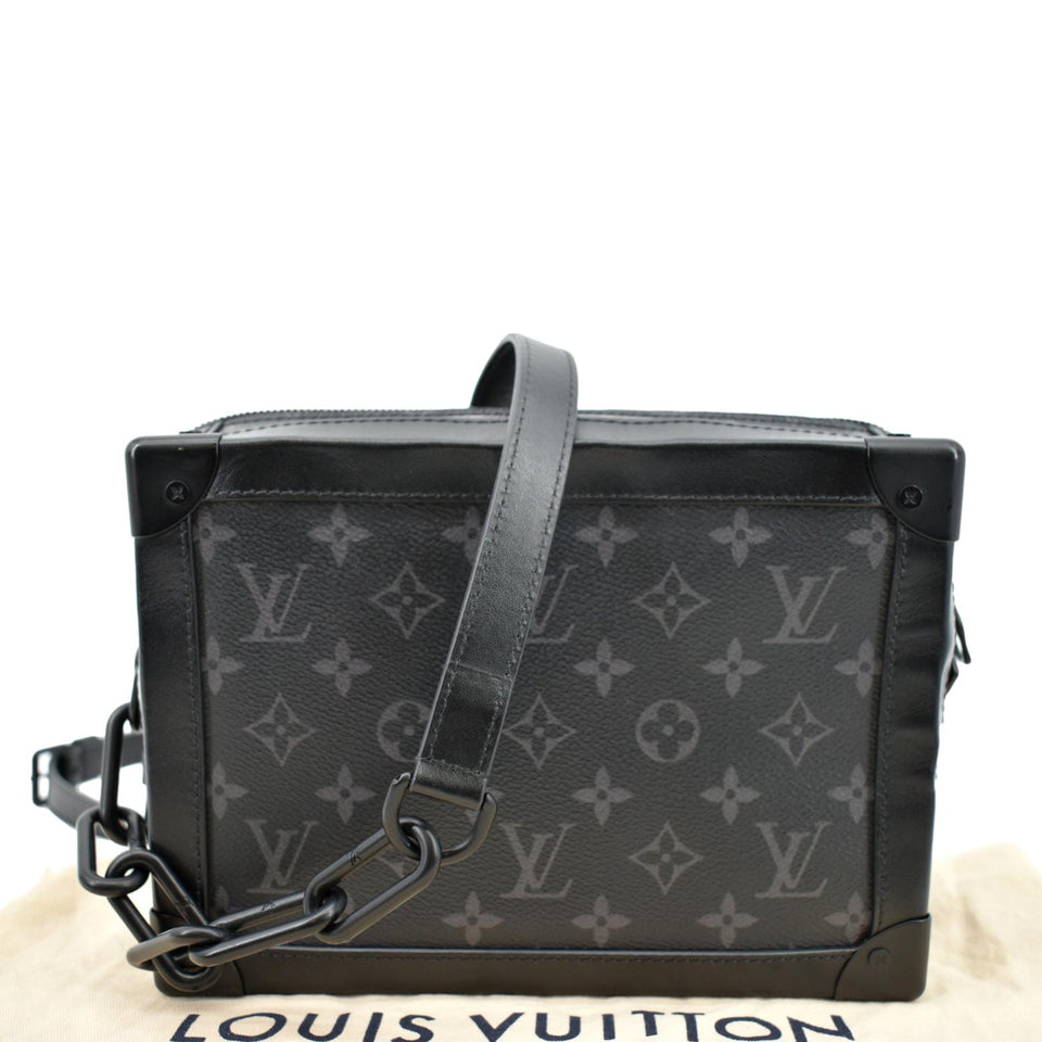 LOUIS VUITTON Soft Trunk Monogram Eclipse Shoulder Bag Black