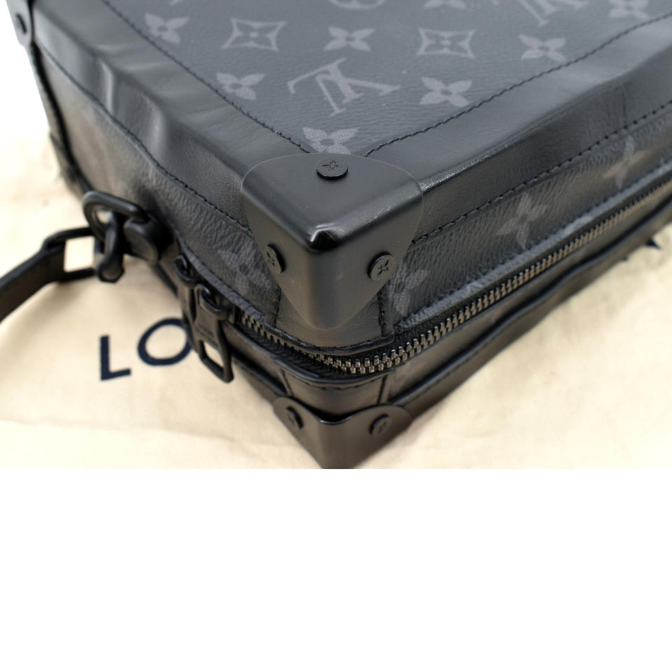 LOUIS VUITTON Soft Trunk Monogram Eclipse Shoulder Bag Black