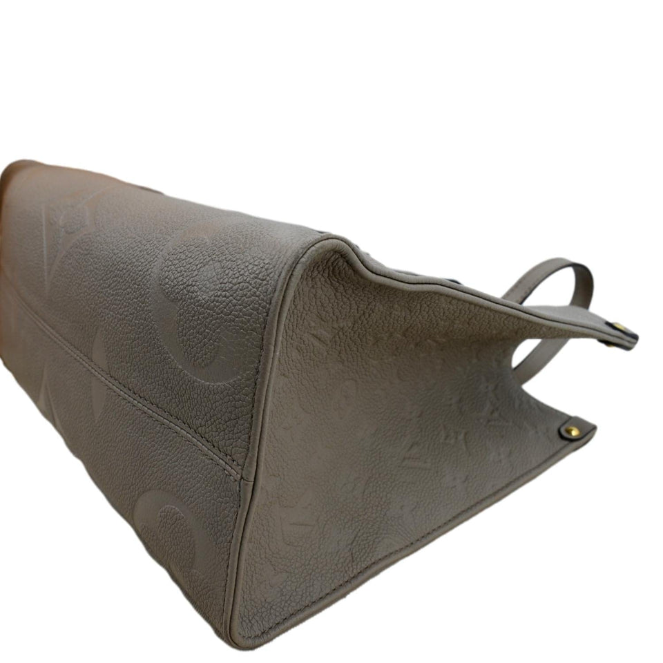 LOUIS VUITTON Onthego MM Monogram Empreinte Shoulder Bag Tourterelle