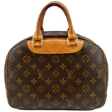 LOUIS VUITTON Trouville PM Monogram Canvas Satchel Bag Brown