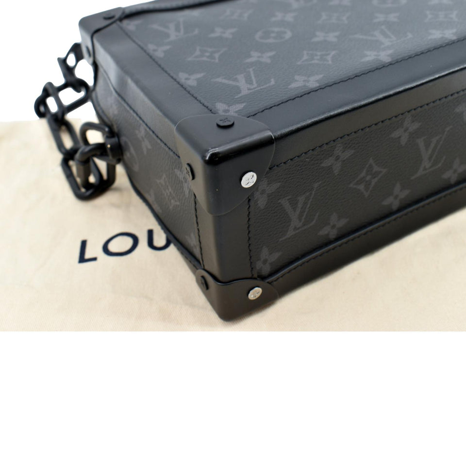 LOUIS VUITTON Soft Trunk Monogram Eclipse Shoulder Bag Black