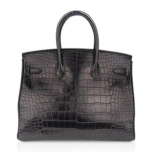 Hermes Birkin 35 Bag So Black Limited Edition Matte Black Alligator