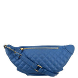 CHANEL Bi Classic Quilted Lambskin Leather Waist Bag Blue