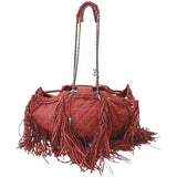 CHANEL Paris Dallas Drawstring Fringe Leather Shoulder Bag Red