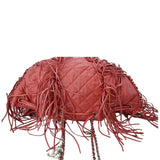 CHANEL Paris Dallas Drawstring Fringe Leather Shoulder Bag Red