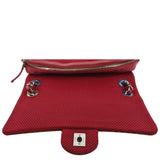 CHANEL Flap Perforated Leather Shoulder Bag Red