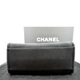 CHANEL Deauville Small Canvas Leather Tote Bag Dark Blue
