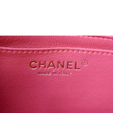 CHANEL Timeless Classic Square Flap Chevron Calfskin Leather Crossbody Bag Pink
