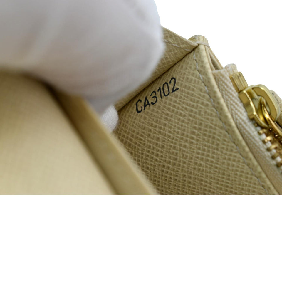 LOUIS VUITTON Emilie Damier Azur Wallet White