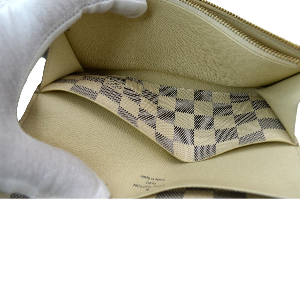 LOUIS VUITTON Emilie Damier Azur Wallet White