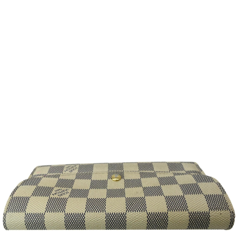 LOUIS VUITTON Emilie Damier Azur Wallet White