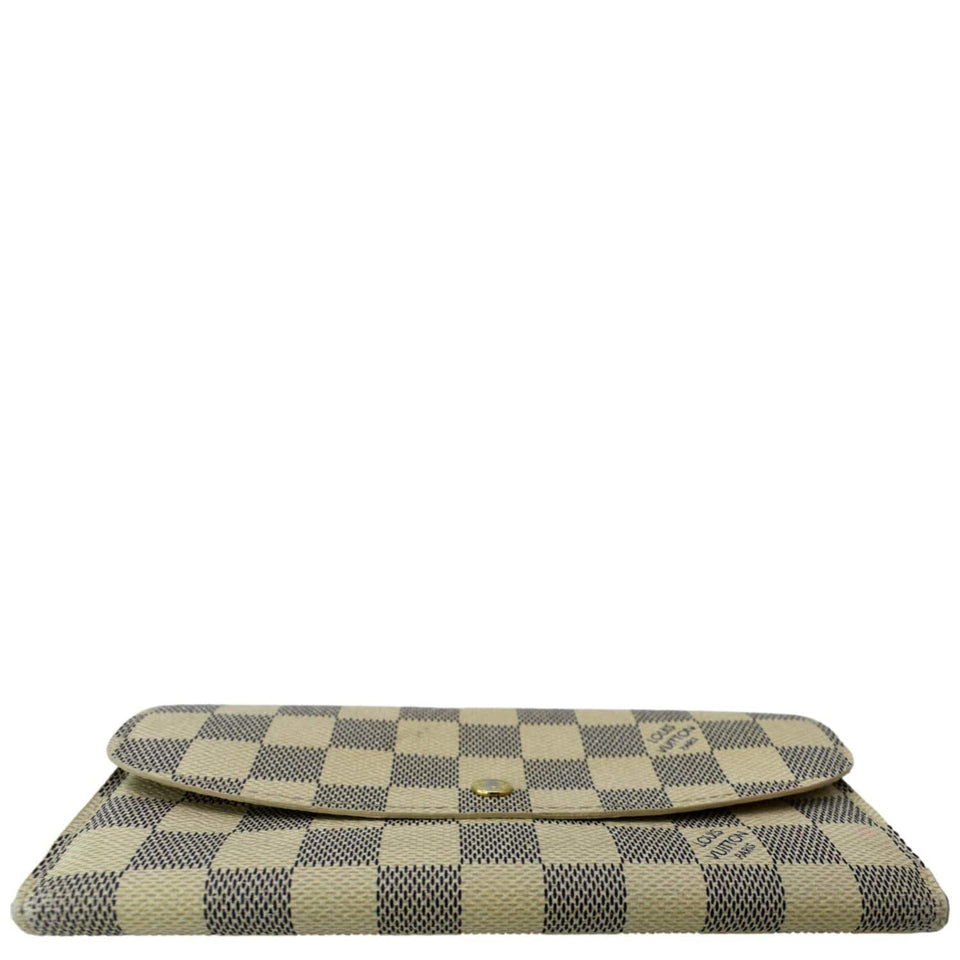 LOUIS VUITTON Emilie Damier Azur Wallet White