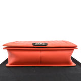 CHANEL Medium Boy Flap Chevron Quilted Calfskin Shoulder Bag Red