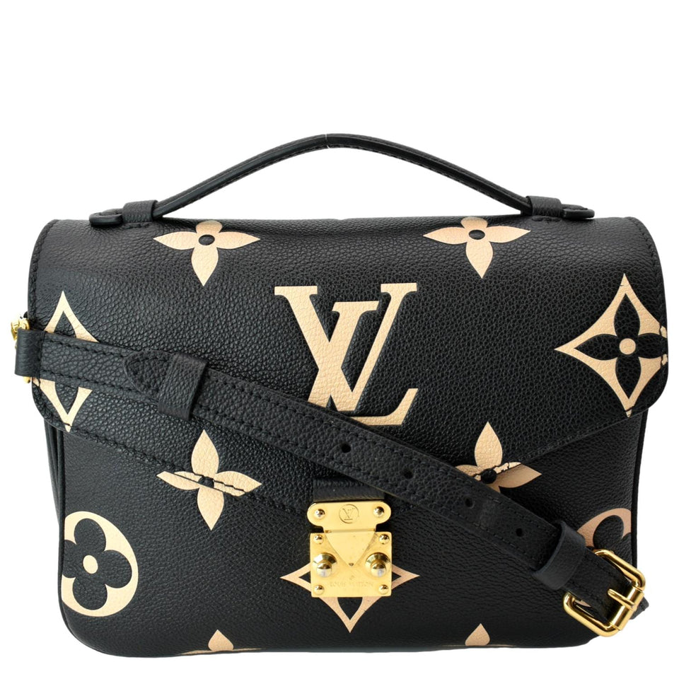 LOUIS VUITTON Metis Pochette Bicolor Empreinte Leather Crossbody Bag Black